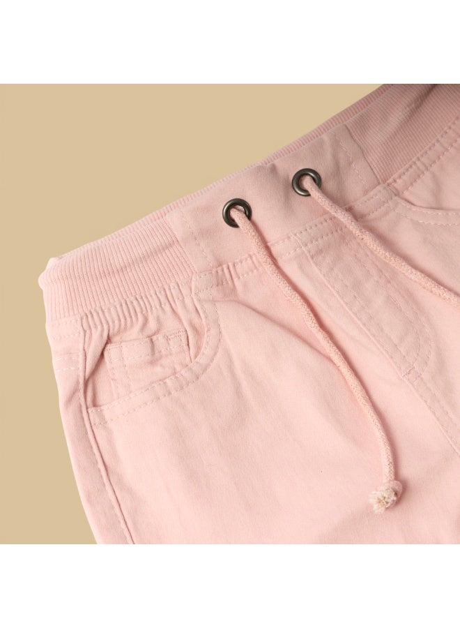 MARWAN Baby Girls Long Pants with Rib Waistband & Drawstring | Cotton Spandex - Image 4